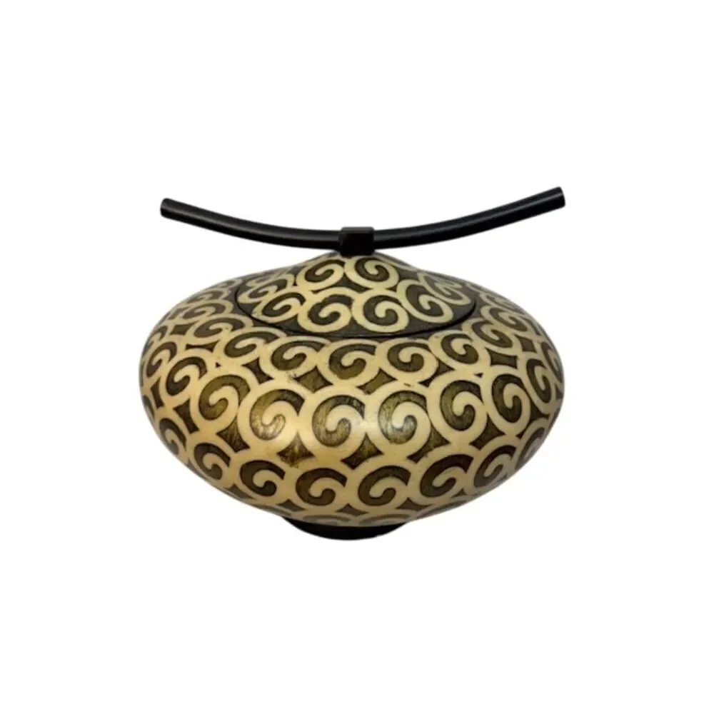 Painted Tobacco Box Ginger Jar Swirls Large 13